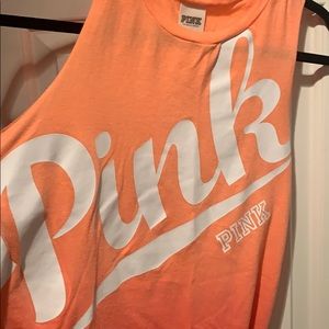 PINK CUT OFF SLEEVE WORKOUT SHIRT